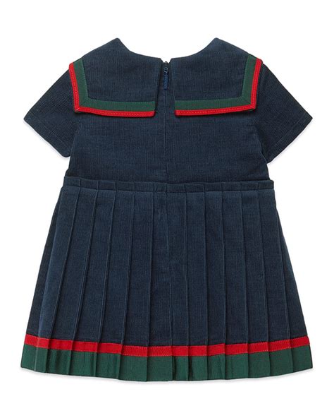 gucci web trim corduroy dress w sailor collar|Gucci boutique bag.